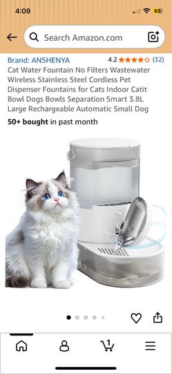 New cat water fountain wireless stainless steel cordless dispenser