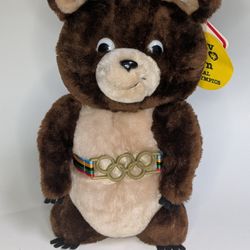 Dakin 1980 Moscow Olympic Games Misha Bear Mascot Plush Stuffed 12" Brown Bear 