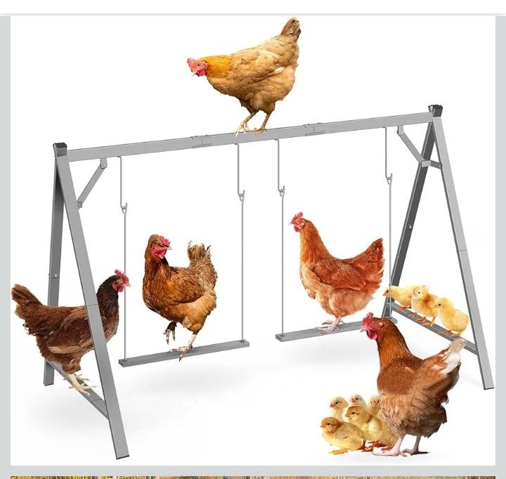 Metal Chicken Swing Set