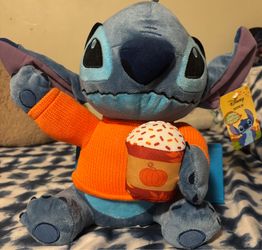 Disney Lilo Stitch Pumpkin Spice Plush Scented-Orange Sweater