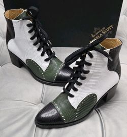 The Office of Angela Scott Miss Taylor Color Block Boots Womens Shoes 37.5 7.5