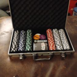 Texas Hold Set Cards Chips Big Small Blind Chips