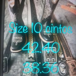 Leather Boots Size 10 ,9 Wallet And Belt