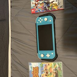 Nintendo Switch Lite Bundle – 3 Games Included (Pokémon, Smash, Animal Crossing)