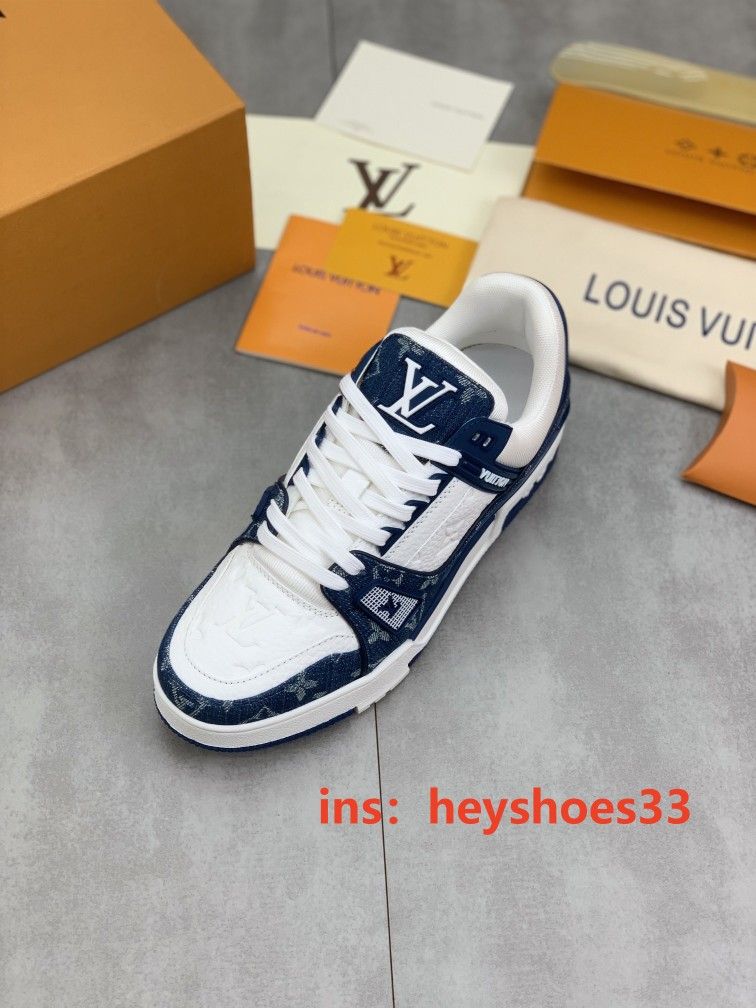 Louis Vuitton LV Trainer Monogram Denim White Blue