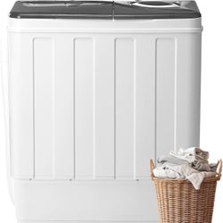 Portable Washing Machine, Semi-Automatic Compact Laundry Machine, - Grey