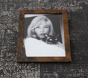 Framed Vintage Photo Print - Monica Vitti Holding Black Cat Cinema Glamour (8x10)