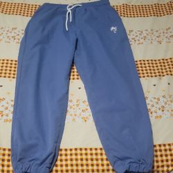 Blue Jogger Pants with Palm Tree Logo For Men Size large