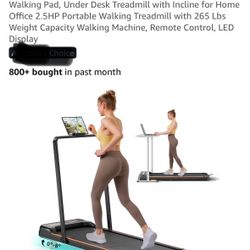 Walking Pad, Under Desk Treadmill with Incline for Home Office 2.5HP Portable Walking Treadmill with 265 Lbs Weight Capacity Walking Machine, Remote C