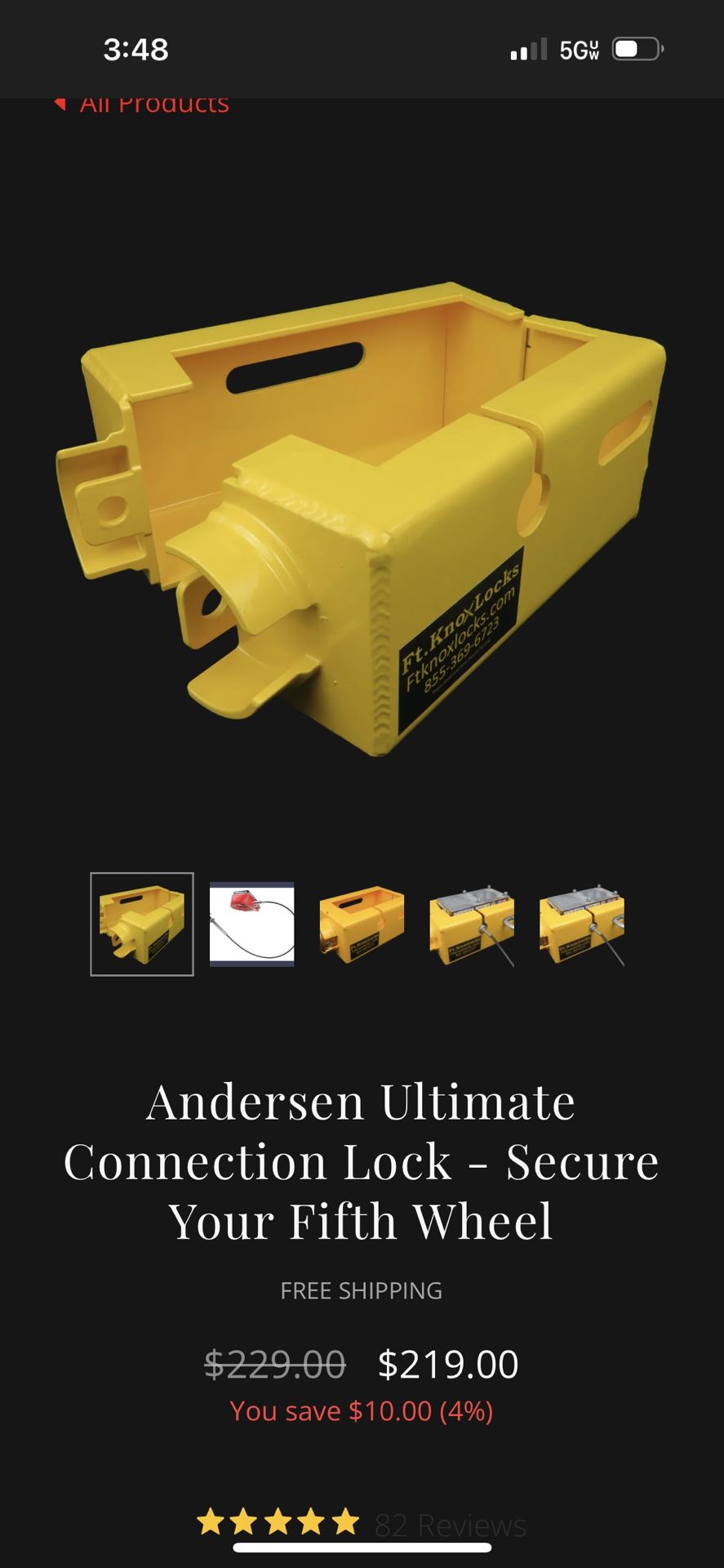Fort Knox Puck Lock Box For Anderson Hitch