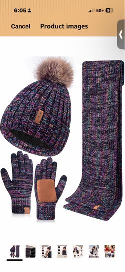 Knit Beanie, Scarf, and Gloves Winter Set