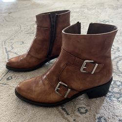 Brown Leather Booties