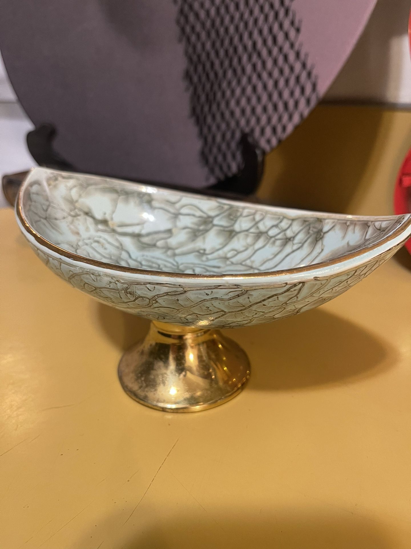 Holland Compote - Unique - Stunning Design And Attention To details And On A Brass Base!  Mint!