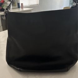 Black leather coach purse 