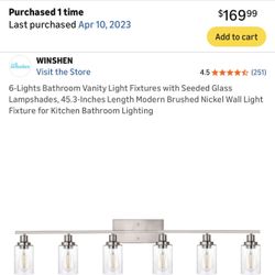 Silver 6 Light Bathroom Fixture 