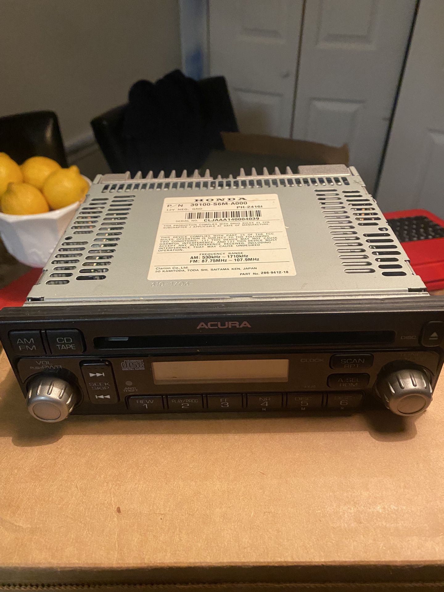 Like Brand New Acura Tape/CD Car Stereo