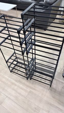 Black Metal Shoe Rack Shelves