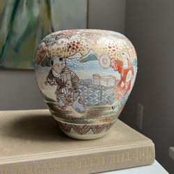 Handcrafted Japanese Accent Vase ( H7” D7” ) firm on price 