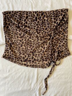 Leopard Print Mesh Mini Skirt