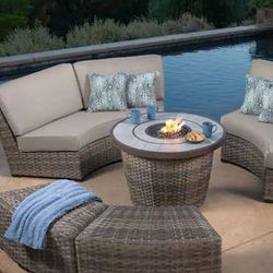 Outdoor Seating with fireplace table