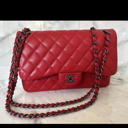 Chanel Red Caviar Flap bag Women’s Purse New