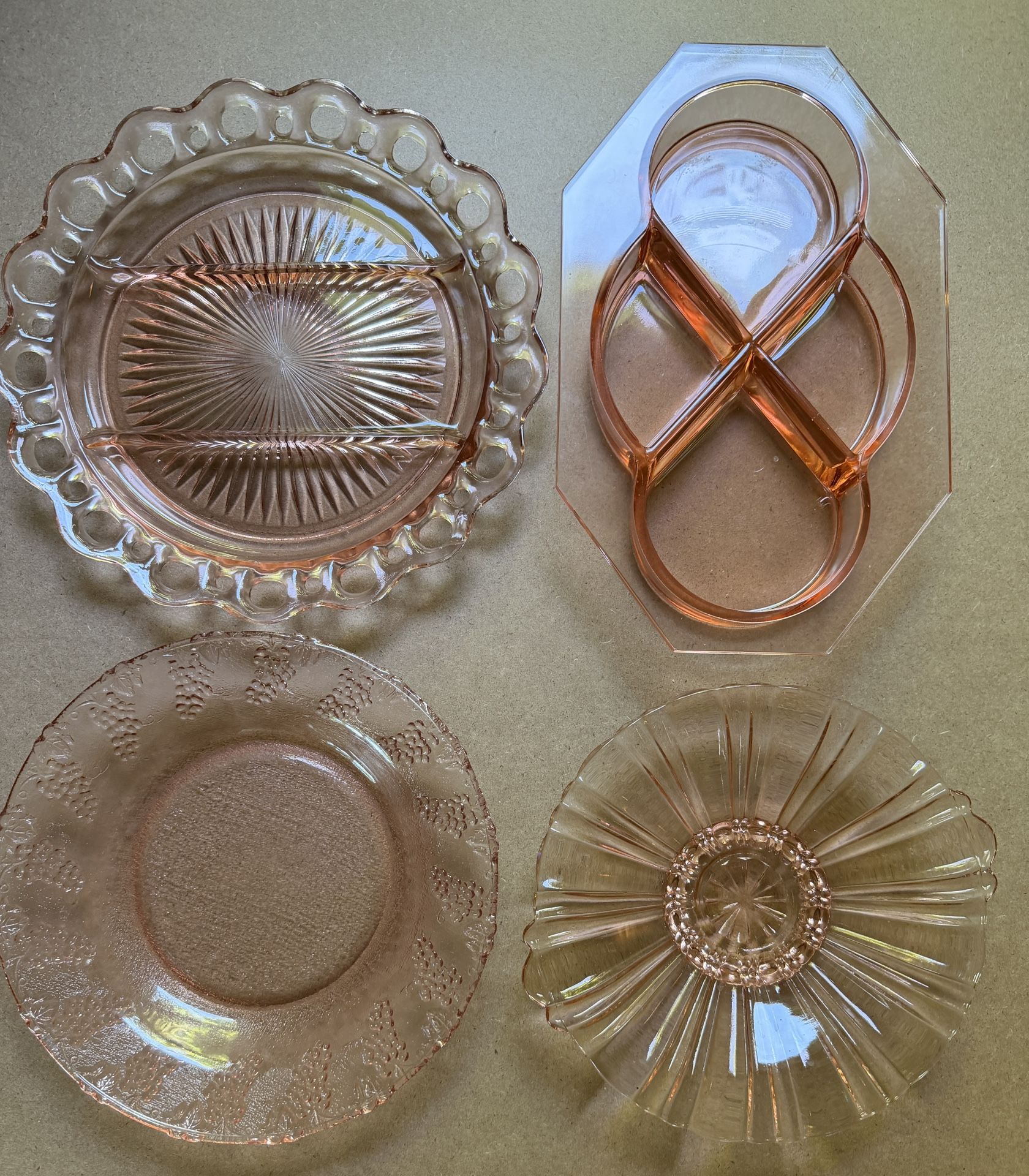 Pink Depression Glass - 4 Pieces $50