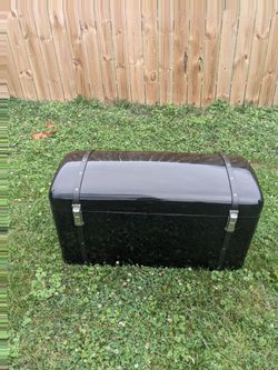 Vintage Auto Car metal Luggage Trunk w/Leather Straps