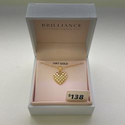 Heart Pendant in 10K Yellow Gold with 18" Gold Filled Chain