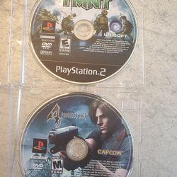 Playstation 2 game bundle TMNT and Resident evil 4 video game