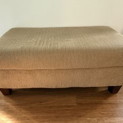 Tan Corduroy Ottoman