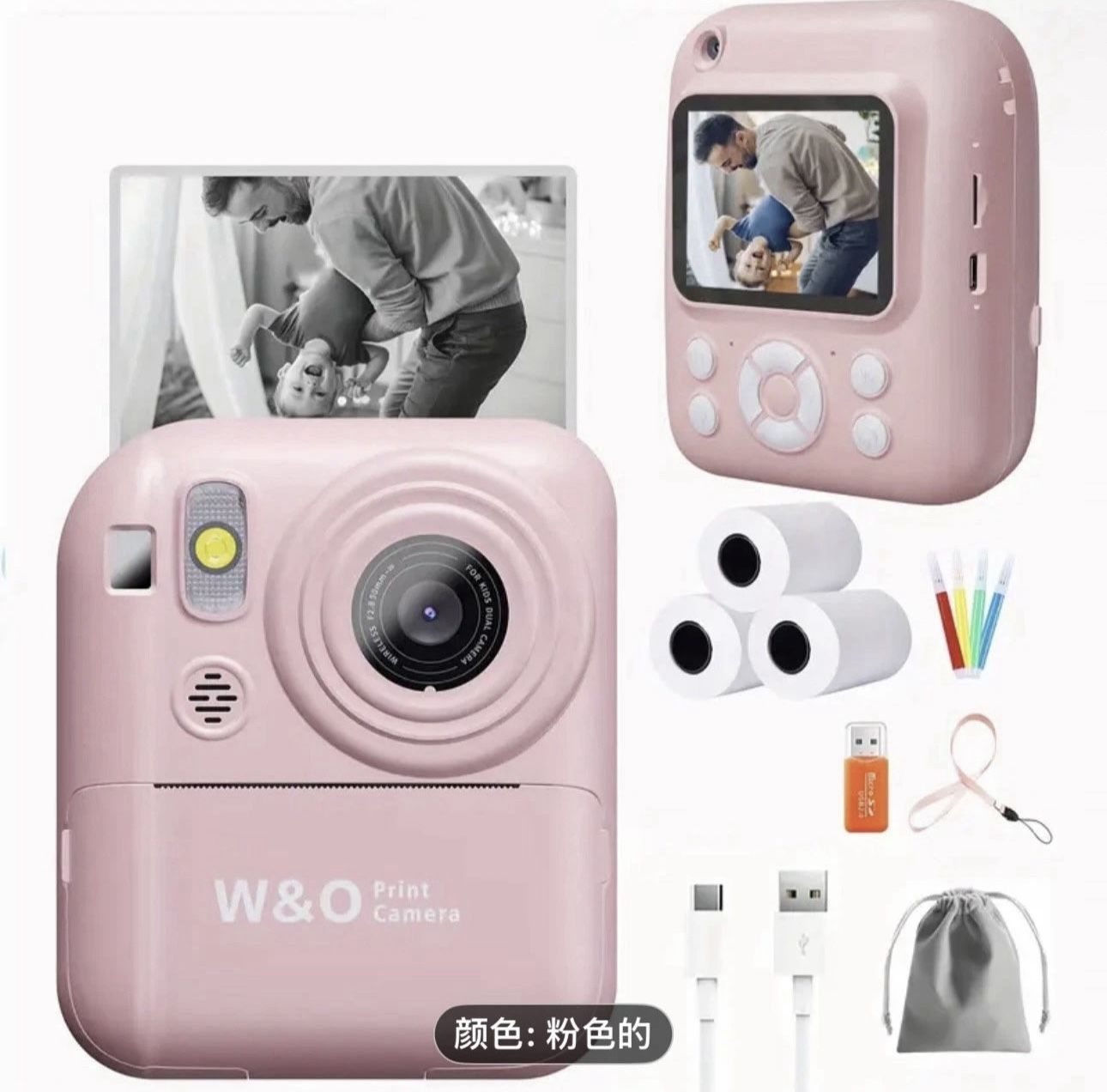 2025 New Kids Camera Instant Print, Selfie Digital Camera With 1080P Videos