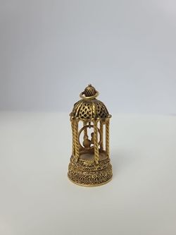 Vtg Max Factor "Love Birds" Cage Pendant Solid Perfume Compact "FAME"~w/creme