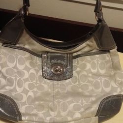 silver coach purse