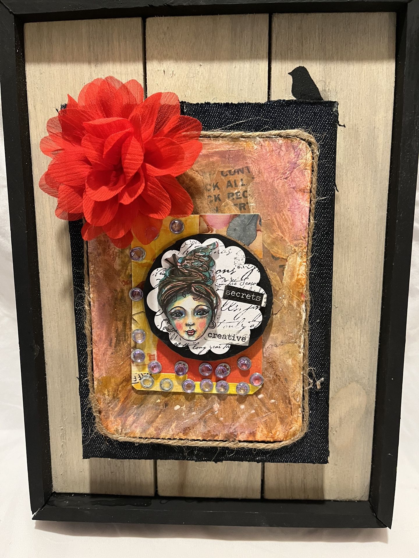 Wood Plaque - Secret /flower