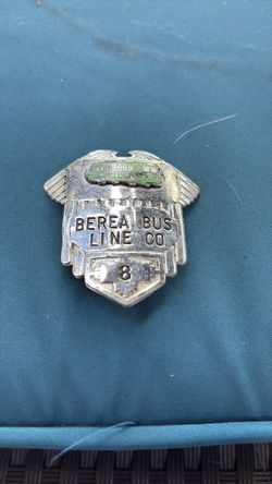 Vintage Berra bus line co 8 hat badge