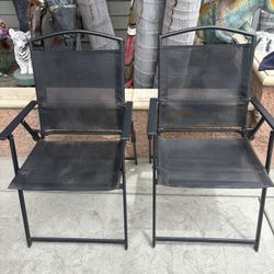 2 Nice Black Fold Up Chairs 