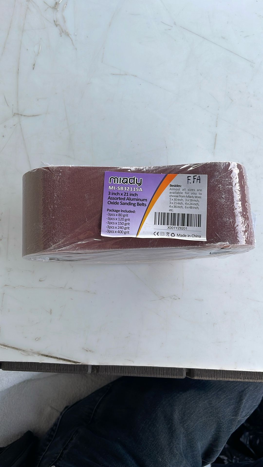 15 Pcs 3 x 21 Inch Assorted Aluminum Oxide Sanding Belt,80/120/150/240/400 Grit