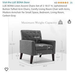 2 Gray Cushioned Chairs