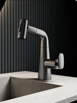 (Brand New in Box)
Alphabath Rotatable Bathroom Faucet with Pull Out Sprayer, Height Adjustable Bar Sink Faucet with 5 Modes, 360° Swivel, Spot-Free