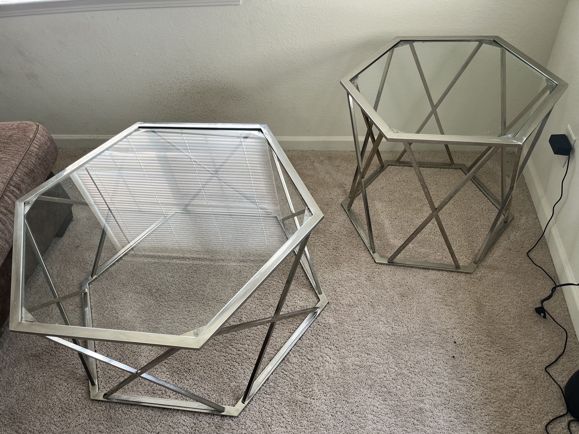 2 Glass Coffee Tables