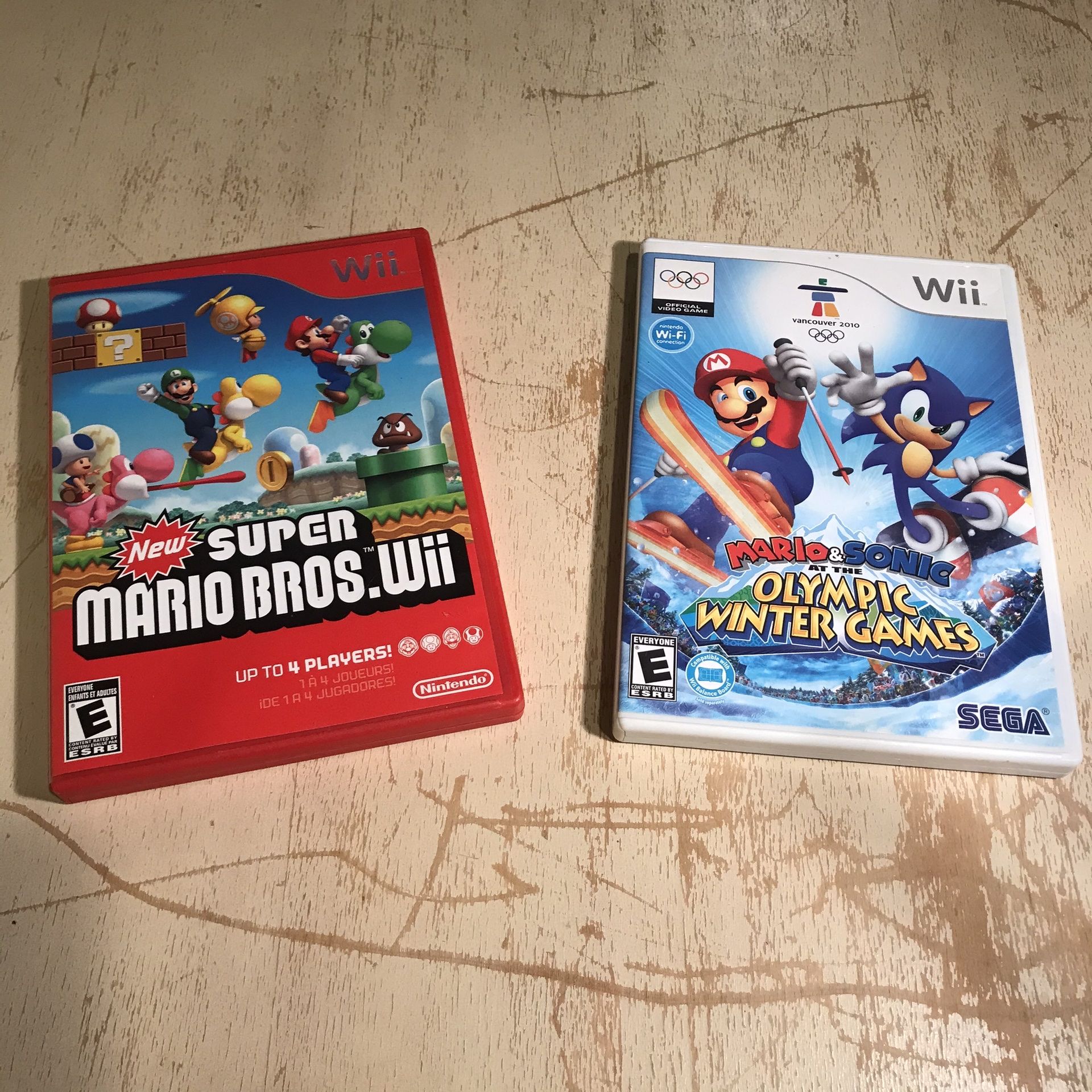 Nintendo Wii Super Mario Bros & Mario Vs Sonic Olympic Games Bundle