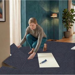 VeloflowXG 24" x 24"Peel and Stick Carpet Squares, Self Adhesive Non-Slip Carpet Tiles, Peel and Stick Soft Padded for Kitchen Bedrooms Indoor Outdoor