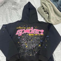 Black Sp5der Hoodie Size M