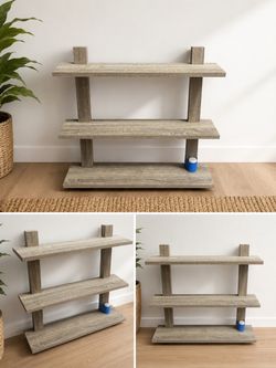 Gray Decorative 3 Tier Wall Shelf
