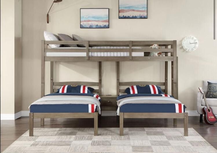 Triple Bunk Bed Frame And Mattresses 