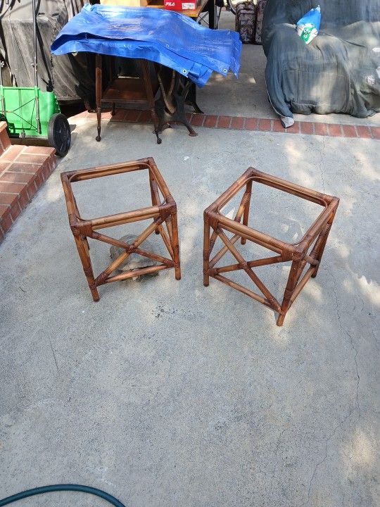 Wicker From The '50s End Tables