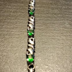 Russian Diopside Tennis Bracelet