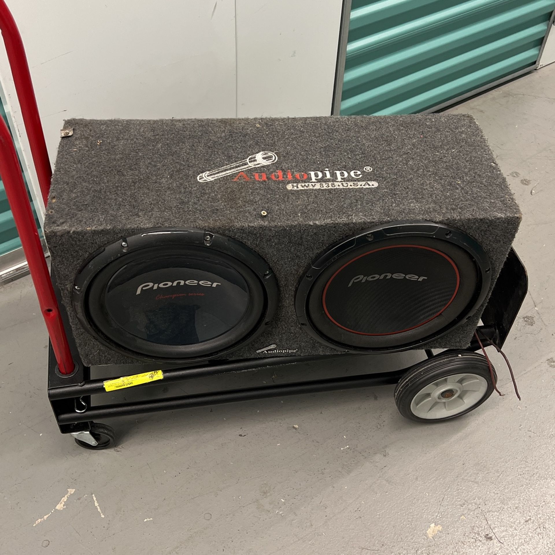 Pioneer Champion Series Dual 12” Subwoofers in Audiopipe Box - Untested