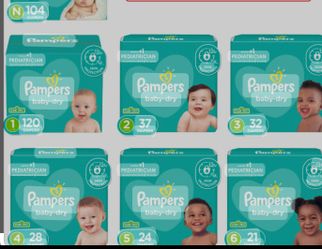 Pampers All Sizes Large Boxes