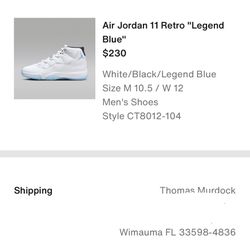 Air Jordan 11 Retro "Legend Blue"